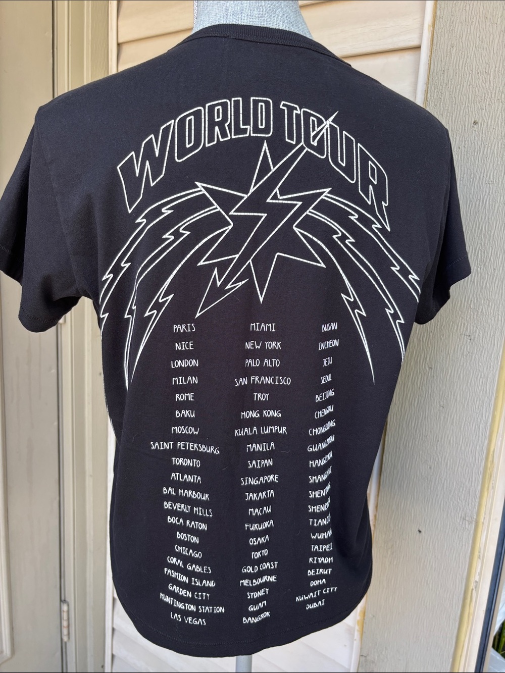 Givenchy World Tour Black Short-Sleeve Tee with Studded Arrow Detail